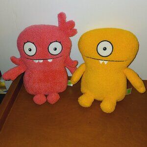 2 Ugly Doll Plush Monsters Pink Moxi Orange Wedgehead  2019 Plush Kids Toys